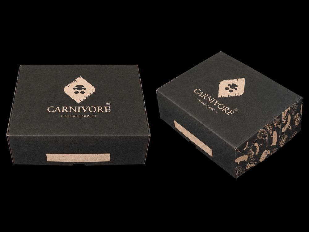 Caixa de hambúrguer sem cola — Carnivore