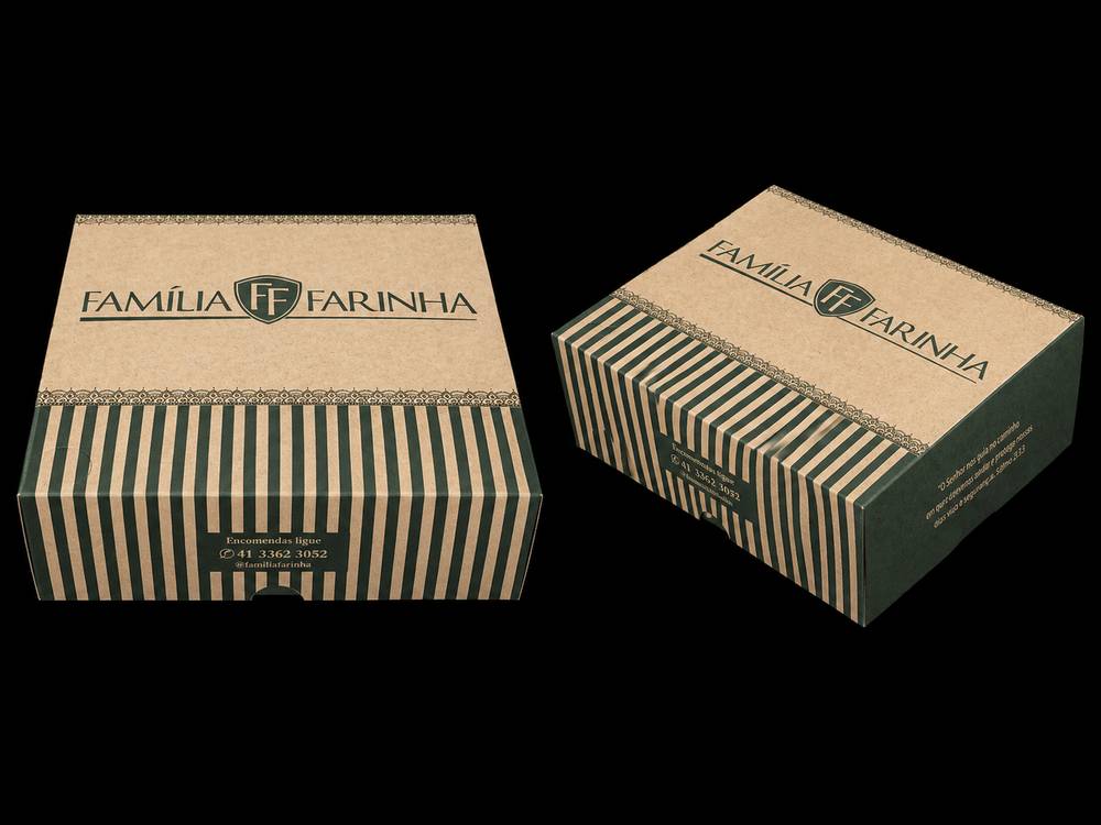 Caixa delivery para salgados — Família Farinha