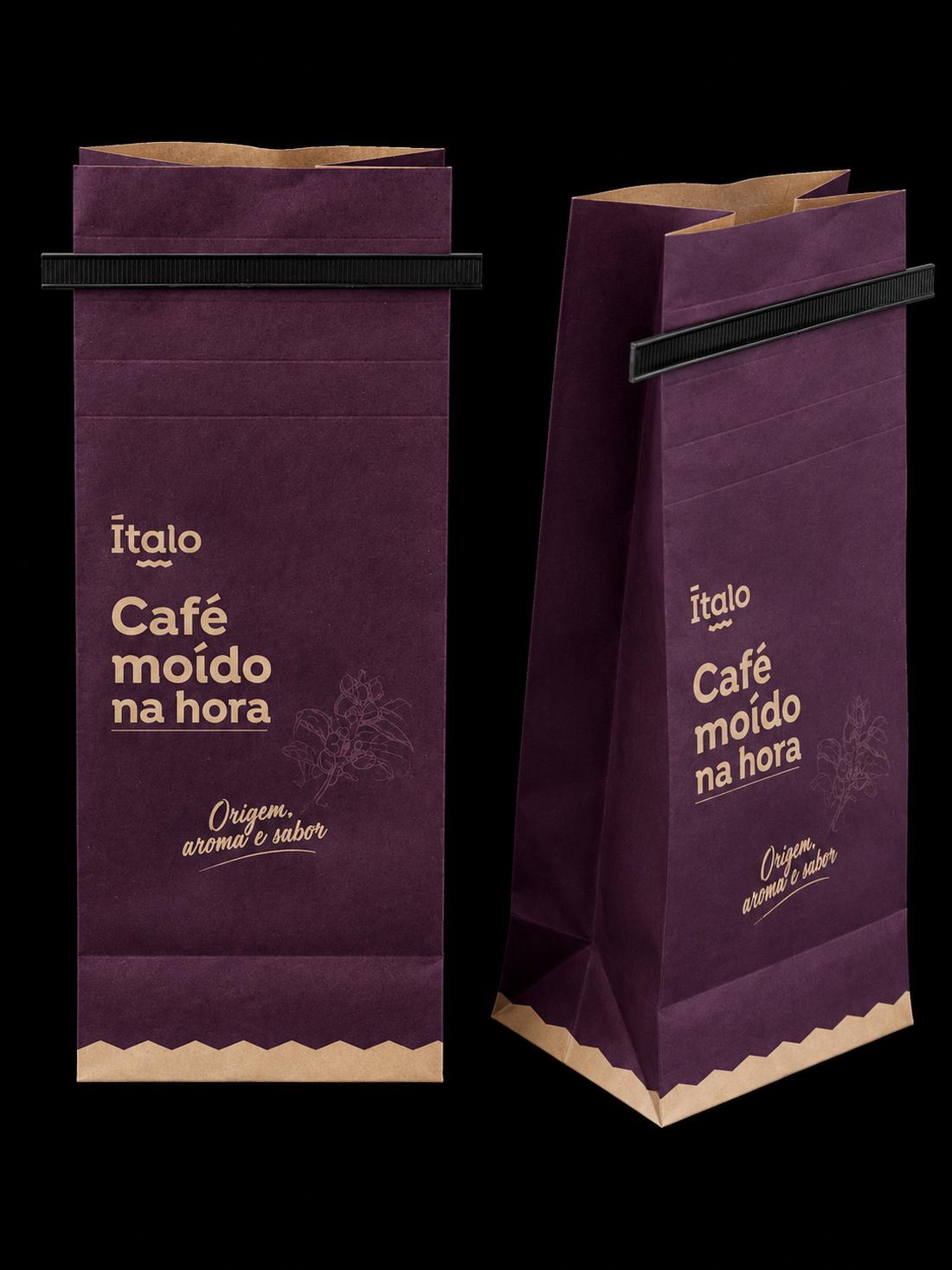 Saco de papel para café com fecho de segurança — Ítalo